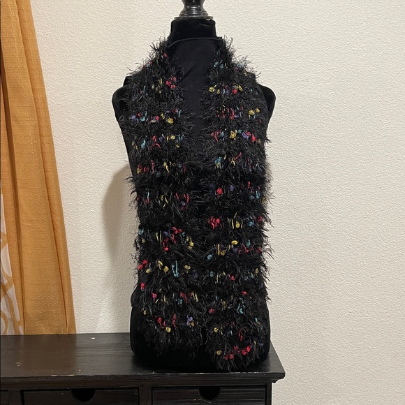 Accessories - Colorful Textured Black Scarf